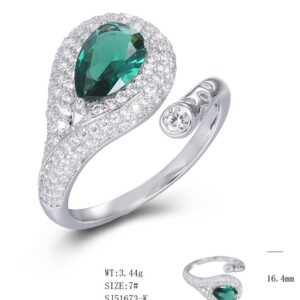 SJ51673, Ladies' Moissanite Ring, S925, Rhodium Plated, White, 3.24g