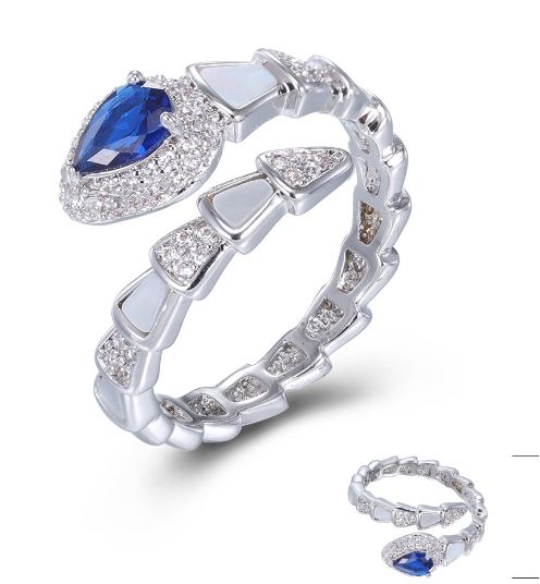 SJ80127, Ladies' Moissanite Ring, S925, Rhodium Plated, White, 2.63g