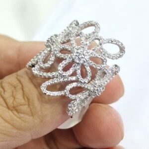 SJ21673, Ladies' Moissanite Ring, S925, Rhodium Plated, White, 7.8g