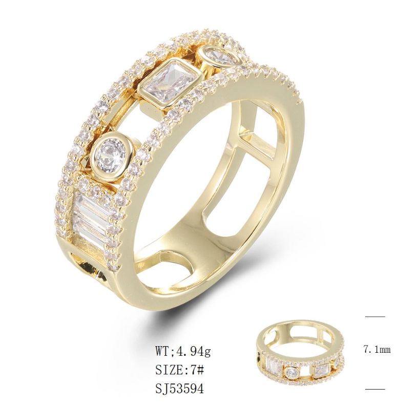 SJ53594, Ladies' Moissanite Ring, S925, Rhodium Plated, White, 5.14g