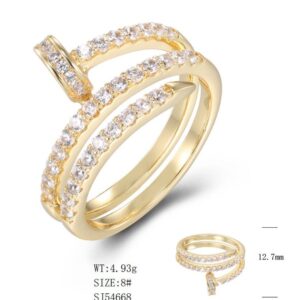 SJ54668, Ladies' Moissanite Ring, S925, Rhodium Plated, White, 5.1g