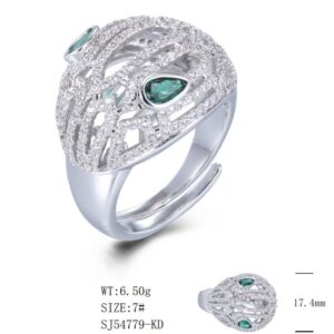 SJ54779, Ladies' Moissanite Ring, S925, Rhodium Plated, White, 6.83g