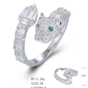 SJ53600, Ladies' Moissanite Ring, S925, Rhodium Plated, White, 3.18g