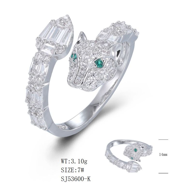 SJ53600, Ladies' Moissanite Ring, S925, Rhodium Plated, White, 3.18g