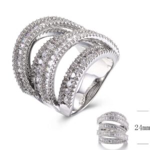 SJ29825, Ladies' Moissanite Ring, S925, Rhodium Plated, White, 13.65g