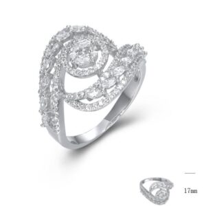SJ45194, Ladies' Moissanite Ring, S925, Rhodium Plated, White, 5.18g
