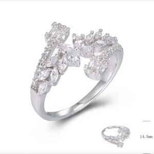 SJ49113, Ladies' Moissanite Ring, S925, Rhodium Plated, White, 2.98g