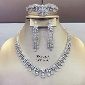 SN23227, Ladies' Moissanite Ring, S925, Rhodium Plated, White, 74.12g