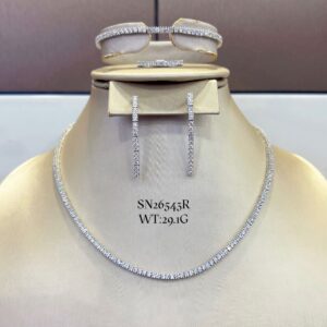 SN26543, Ladies' Moissanite Ring, S925, Rhodium Plated, White, 29.13g