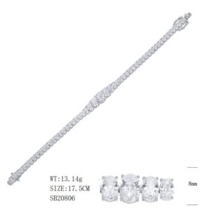 SB20806, Ladies' Moissanite Ring, S925, Rhodium Plated, White, 14.23g