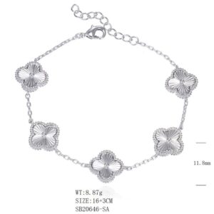 SB20646, Ladies' Moissanite Bracelet, S925, Rhodium Plated, White, 7.87g