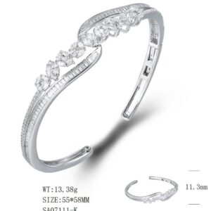 SA07111, Ladies' Moissanite Ring, S925, Rhodium Plated, White, 13.01g