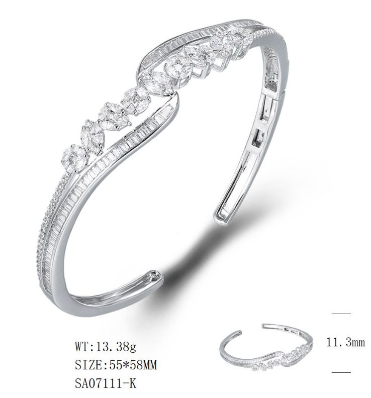 SA07111, Ladies' Moissanite Ring, S925, Rhodium Plated, White, 13.01g