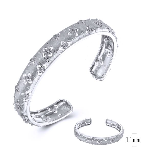 SA04190, Ladies' Moissanite Ring, S925, Rhodium Plated, White, 17.04g