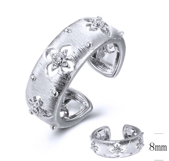 SJ37326, Ladies' Moissanite Ring, S925, Rhodium Plated, White, 4.09g