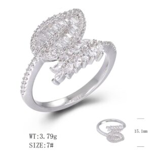 SJ49119, Ladies' Moissanite Ring, S925, Rhodium Plated, White, 3.67g