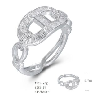 SJ53650, Ladies' Moissanite Ring, S925, Rhodium Plated, White, 2.79g