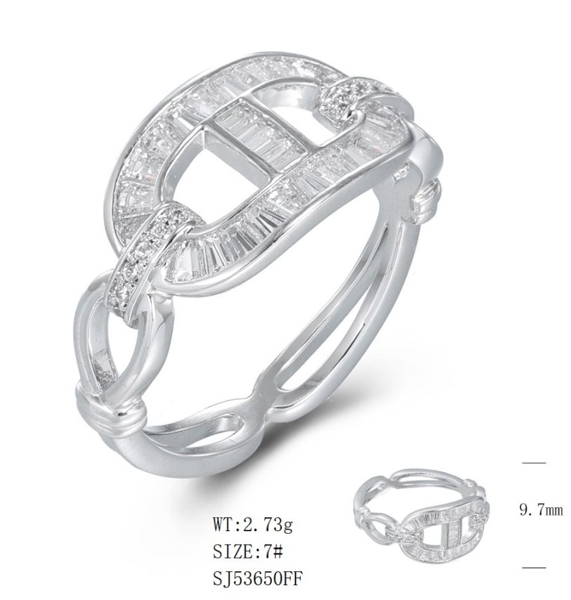 SJ53650, Ladies' Moissanite Ring, S925, Rhodium Plated, White, 2.79g