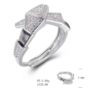 SJ50583, Ladies' Moissanite Ring, S925, Rhodium Plated, White, 4.19g