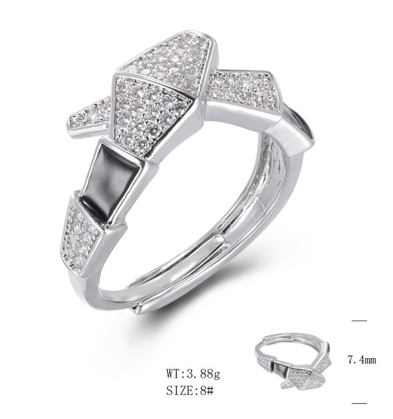 SJ50583, Ladies' Moissanite Ring, S925, Rhodium Plated, White, 4.19g