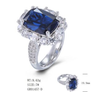 GR01457, Ladies' Moissanite Ring, S925, Rhodium Plated, White, 8.61g