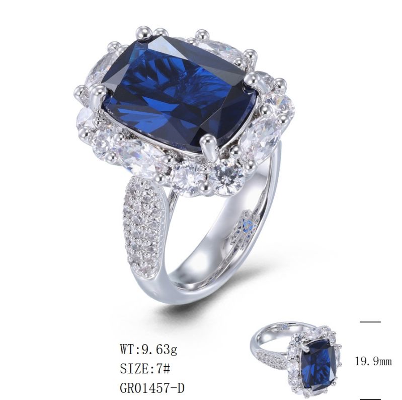 GR01457, Ladies' Moissanite Ring, S925, Rhodium Plated, White, 8.61g