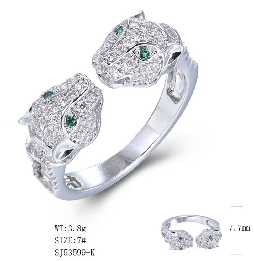 SJ53599, Ladies' Moissanite Ring, S925, Rhodium Plated, White, 4.01g