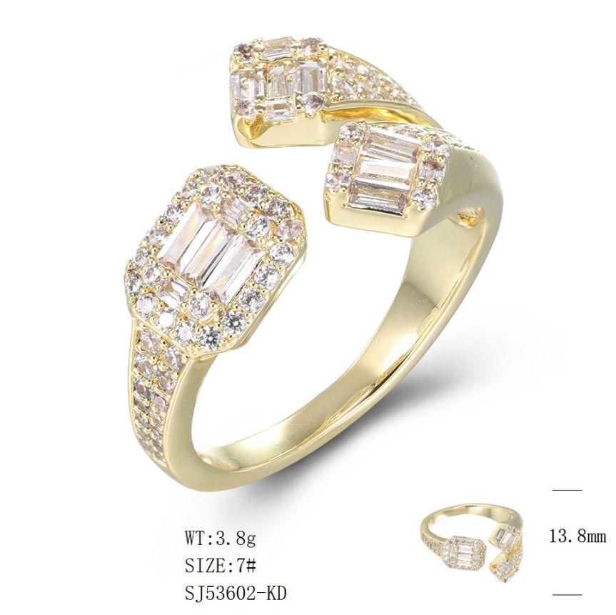 SJ53602, Ladies' Moissanite Ring, S925, Rhodium Plated, White, 3.99g
