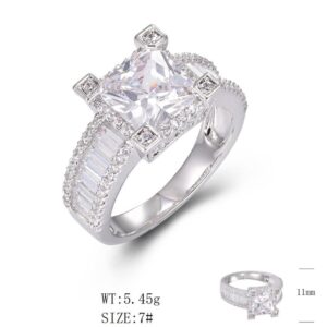 SJ49415, Ladies' Moissanite Ring, S925, Rhodium Plated, White, 5.59g