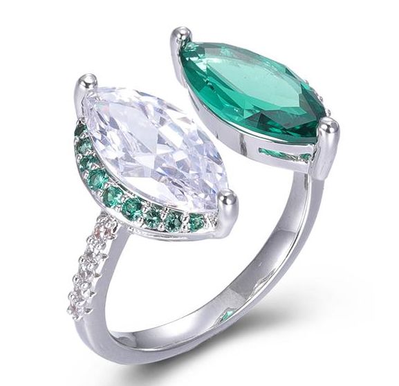 SJ46435, Ladies' Moissanite Ring, S925, Rhodium Plated, White, 3.44g