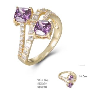 SJ50618, Ladies' Moissanite Ring, S925, Rhodium Plated, White, 4.3g