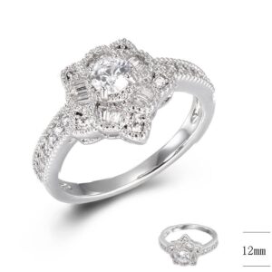 SJ41797, Ladies' Moissanite Ring, S925, Rhodium Plated, White, 3.49g