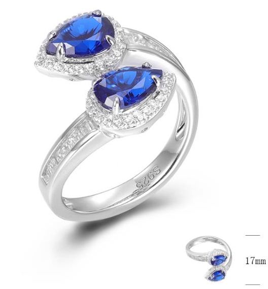 GR01220, Ladies' Moissanite Ring, S925, Rhodium Plated, White, 5.22g