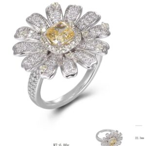JR00515, Ladies' Moissanite Ring, S925, Rhodium Plated, White, 6.94g