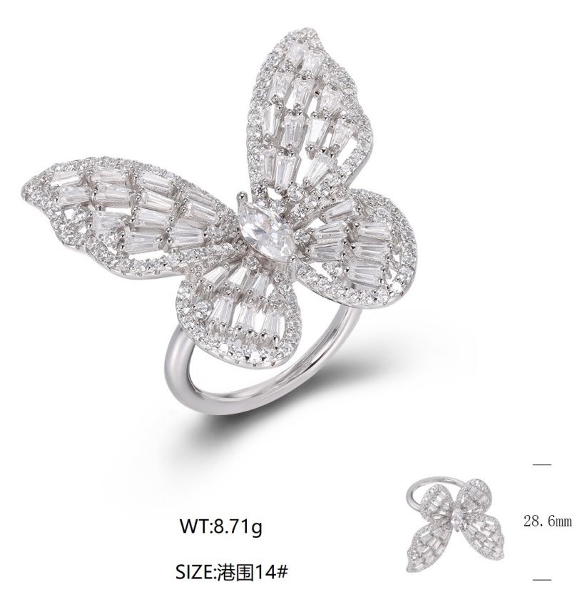JR00504, Ladies' Moissanite Ring, S925, Rhodium Plated, White, 9.12g