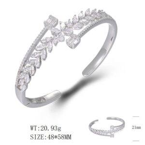 SA06327, Ladies' Moissanite Ring, S925, Rhodium Plated, White, 21.89g