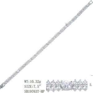 SB19763, Ladies' Moissanite Ring, S925, Rhodium Plated, White, 11g