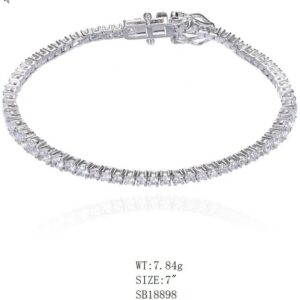 SB18898, Ladies' Moissanite Ring, S925, Rhodium Plated, White, 8.32g