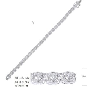 SB20318, Ladies' Moissanite Ring, S925, Rhodium Plated, White, 15.85g
