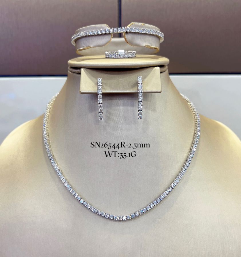 SN26544, Ladies' Moissanite Ring, S925, Rhodium Plated, White, 33.1g