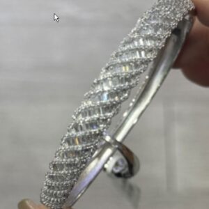 SA03579-C, Ladies' Moissanite Ring, S925, Rhodium + Black Rhodium Plated, White, 20.13g