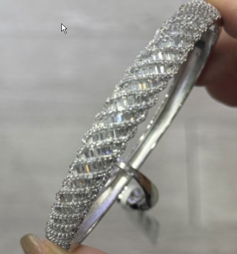 SA03579-C, Ladies' Moissanite Ring, S925, Rhodium + Black Rhodium Plated, White, 20.13g