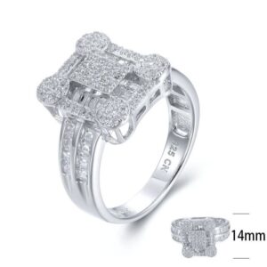 SJ26020, Ladies' Moissanite Ring, S925, Rhodium Plated, White, 5.2g