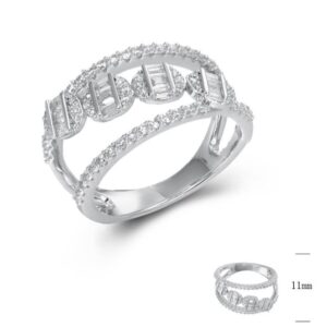 SJ45352, Ladies' Moissanite Ring, S925, Rhodium Plated, White, 3.73g