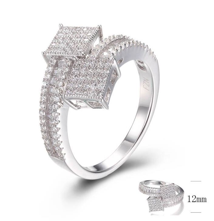 SJ28891, Ladies' Moissanite Ring, S925, Rhodium Plated, White, 4.26g