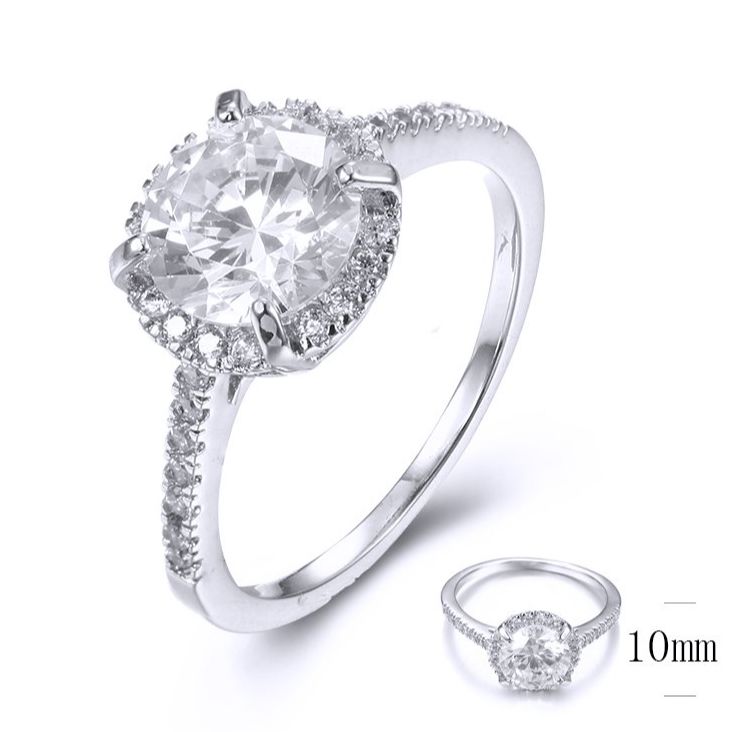 SJ36327, Ladies' Moissanite Ring, S925, Rhodium Plated, White, 2.46g