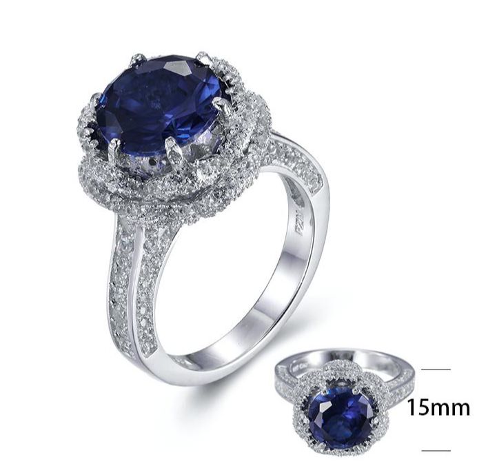SJ24134, Ladies' Moissanite Ring, S925, Rhodium Plated, White, 7.75g