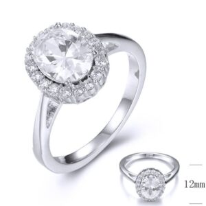SJ36413, Ladies' Moissanite Ring, S925, Rhodium Plated, White, 3.39g