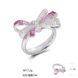 JR00489, Ladies' Moissanite Ring, S925, Rhodium Plated, White, 7.37g