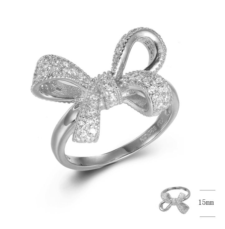 SJ42437, Ladies' Moissanite Ring, S925, Rhodium Plated, White, 5.09g